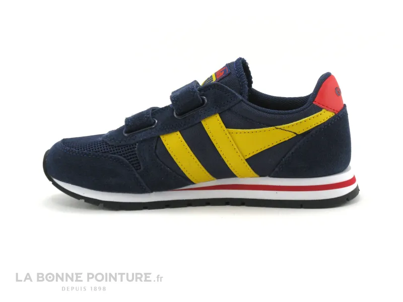 Achat chaussures Gola Enfant Chaussure de ville, vente Gola DAYTONA Strap - CKA159EY - Marine  Jaune - Basket velcro GARCON