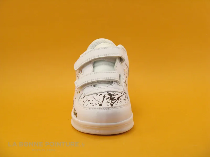 Achat chaussures Petit Genie Enfant Basket, vente Petit Genie ES4075J Blanc - Tachetee noir et jaune - Basket velcro fille