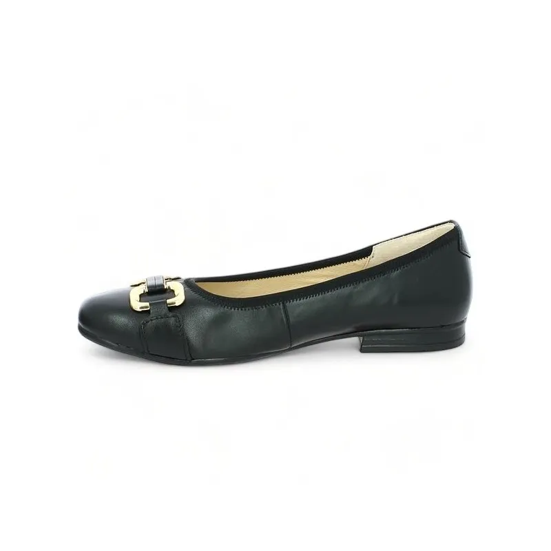 Ballerine cuir noir chaine dorée Gabor AGATHE