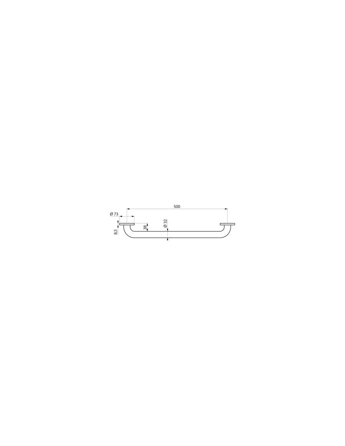 BARRE DRT 500MM NYL BLANC D.32 DELABIE 50505N