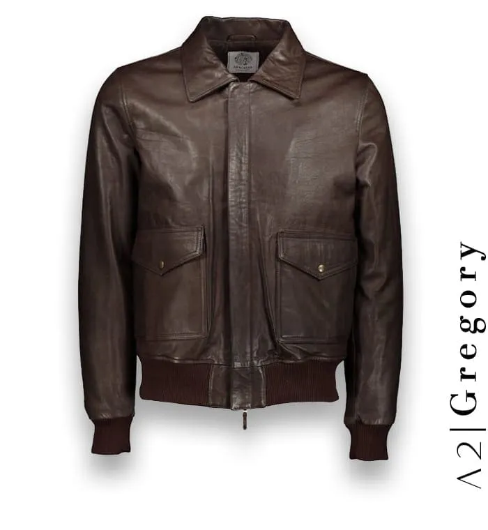 Blouson Cuir marron foncé A2 Gregory