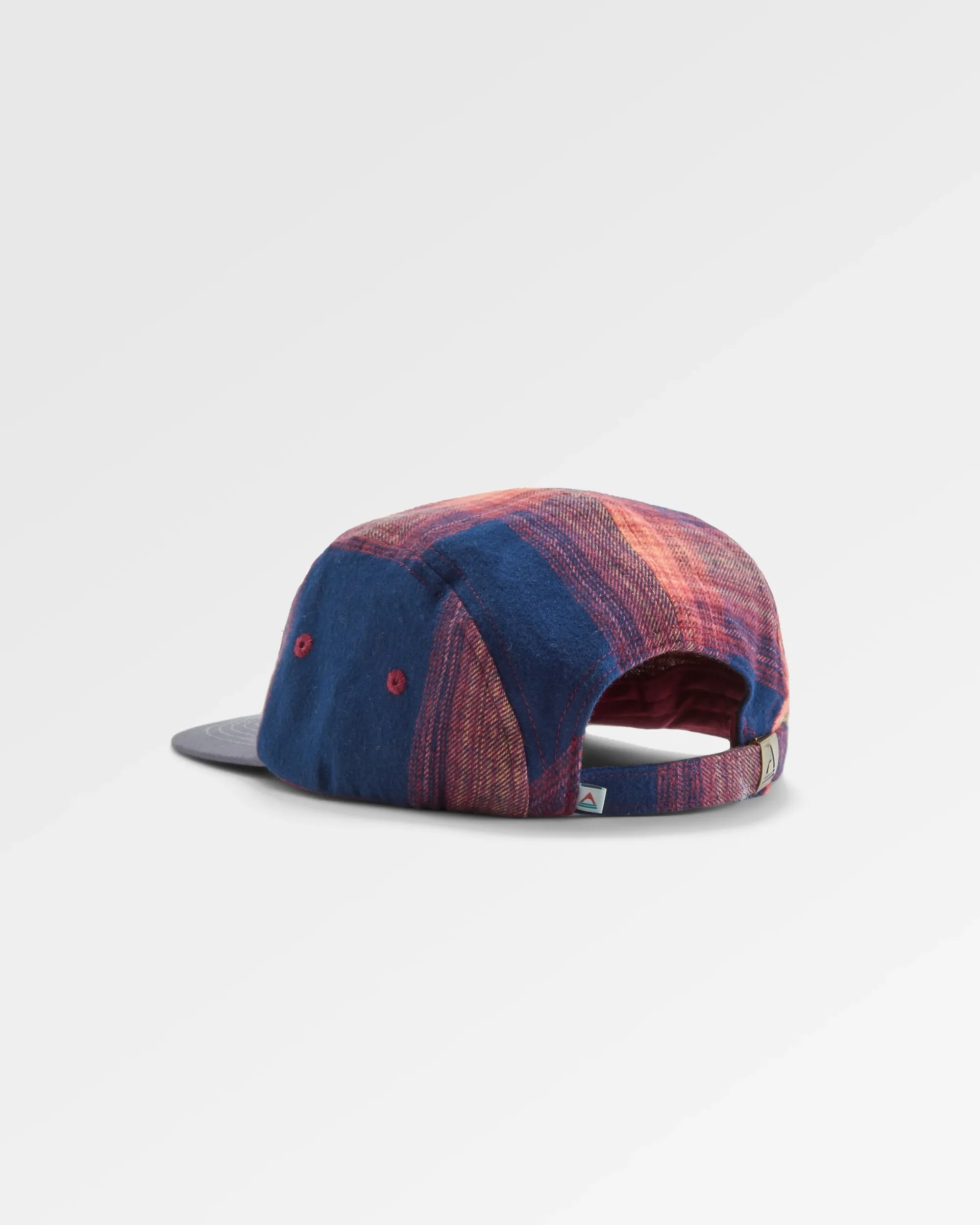 Casquette en flanelle recyclée Fixie 5 panneaux - Rich Navy/ Red Ochre Check
