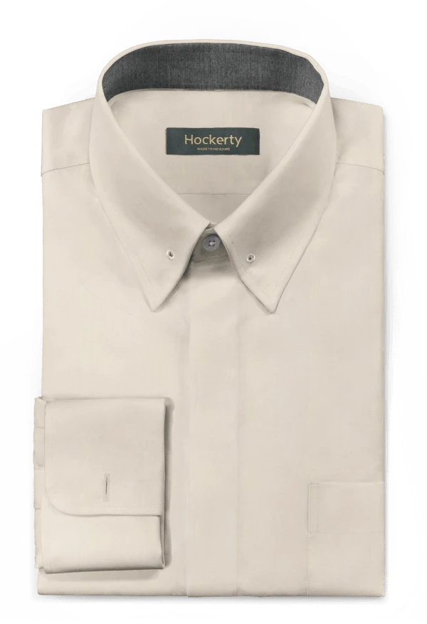 Chemise beige avec col contrasté