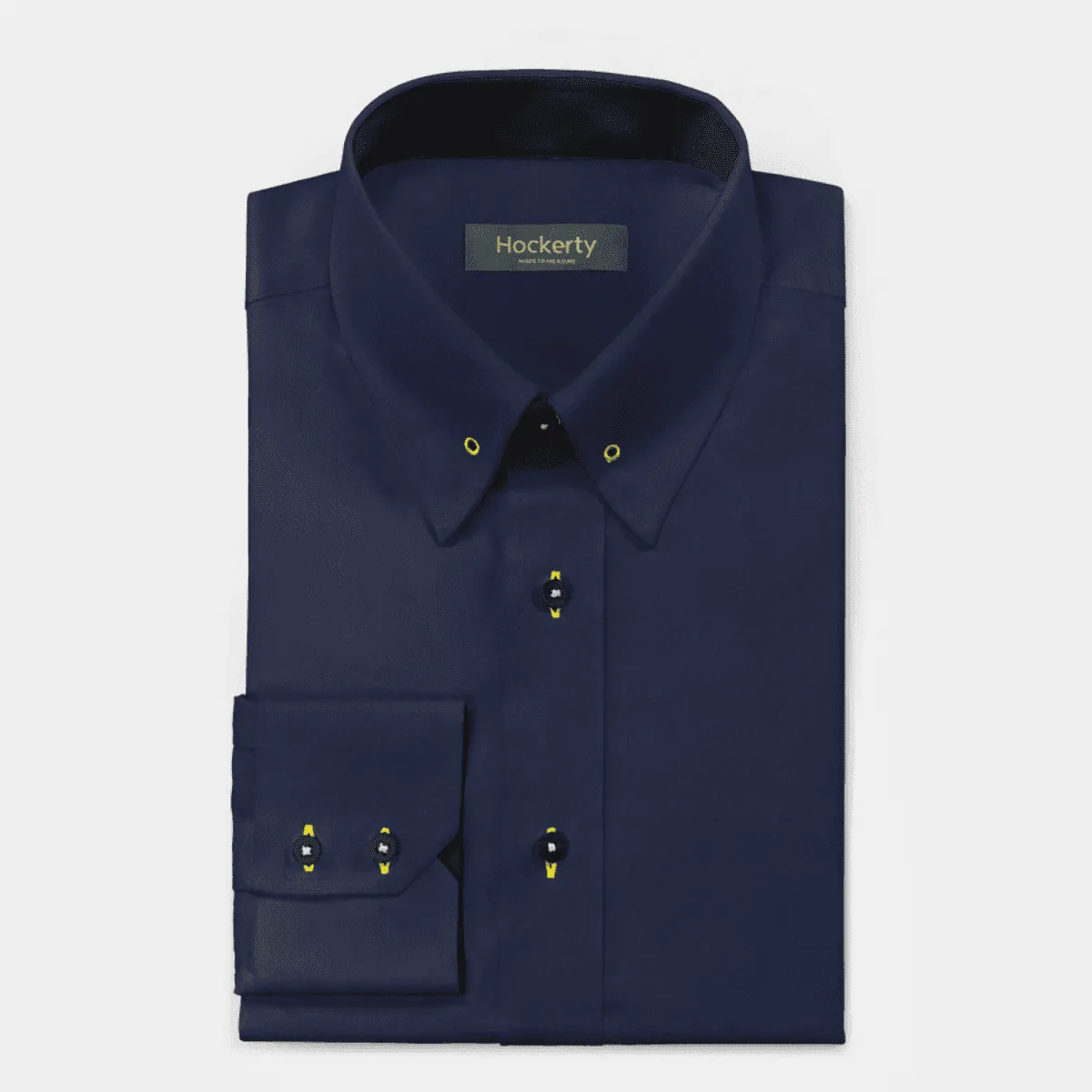 Chemise bleu marine en oxford avec col contrasté