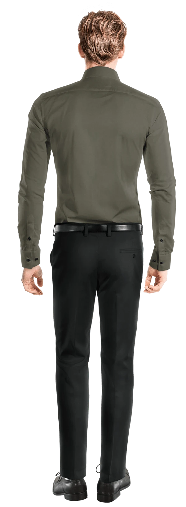 Chemise khaki en coton/lin