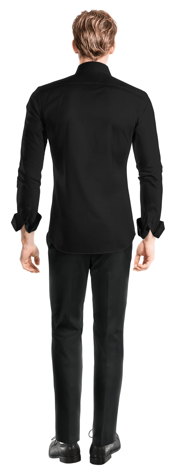 Chemise noire avec col contrasté