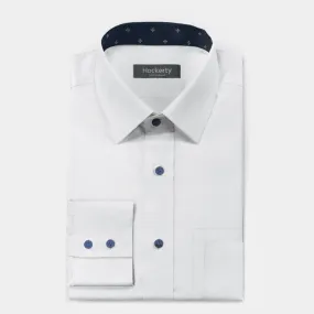 Chemise Premium blanche popeline avec col contrasté