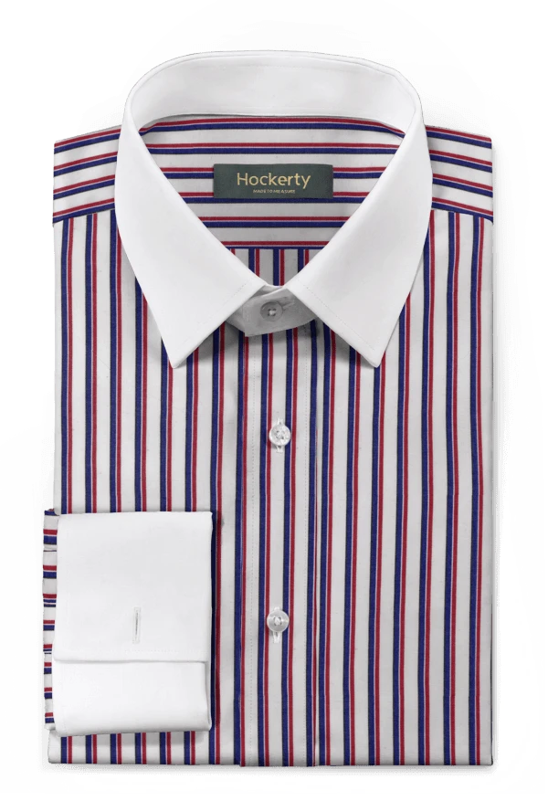 Chemise rouge à rayures avec col contrasté