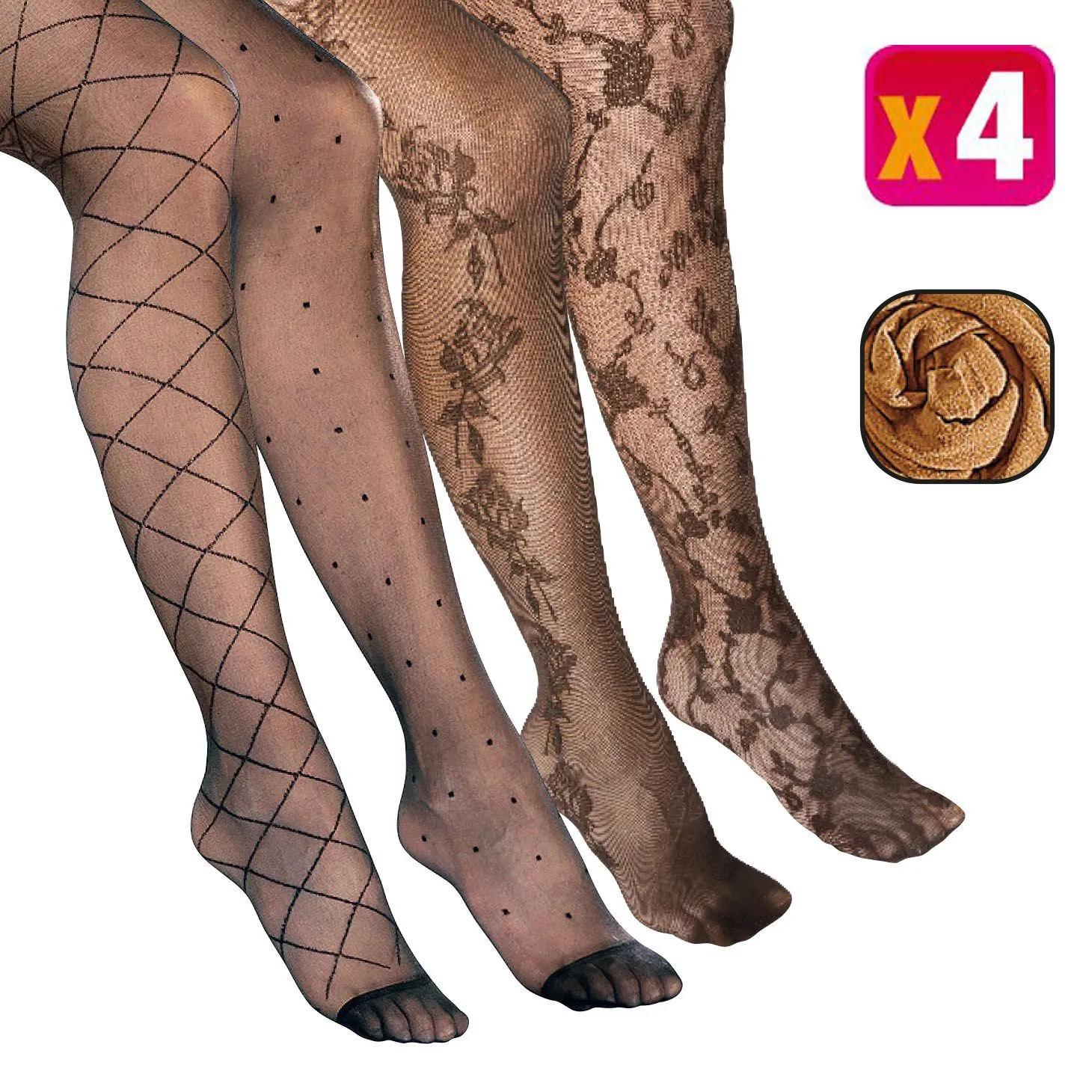 Collant fantaisie x 4