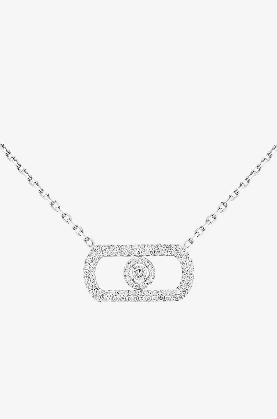Collier en or blanc et diamants So Move Pavé
