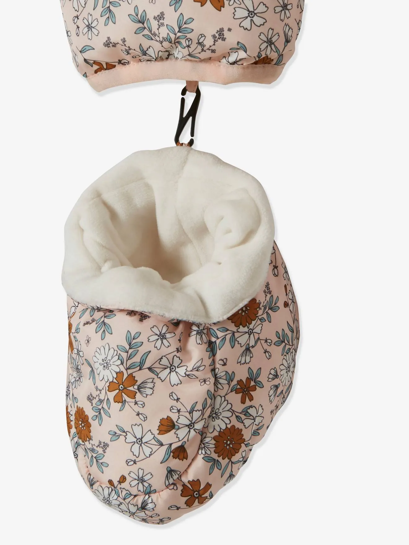 Combi-pilote fleurie bébé matelassée rose pâle imprimé - Vertbaudet