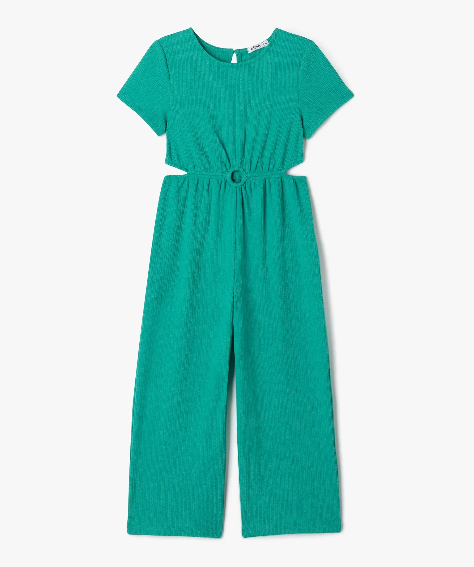 combinaison pantalon avec ouvertures a la taille fille vert ensembles