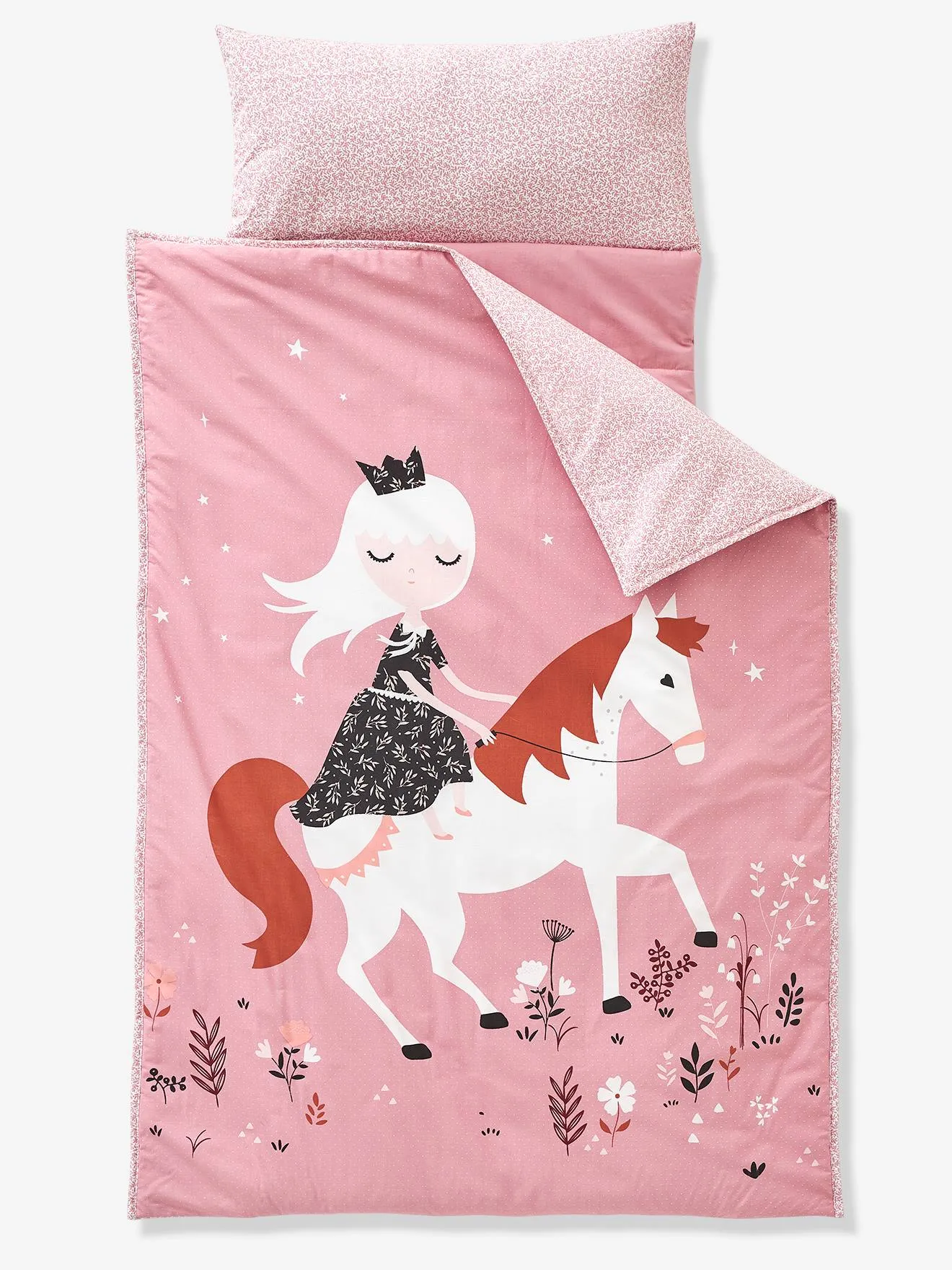 Couchage de sieste maternelle MINILI PRINCESSE NATURE personnalisable rose - Vertbaudet