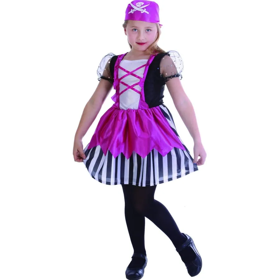 Déguisement girly rose de pirate pour fillette