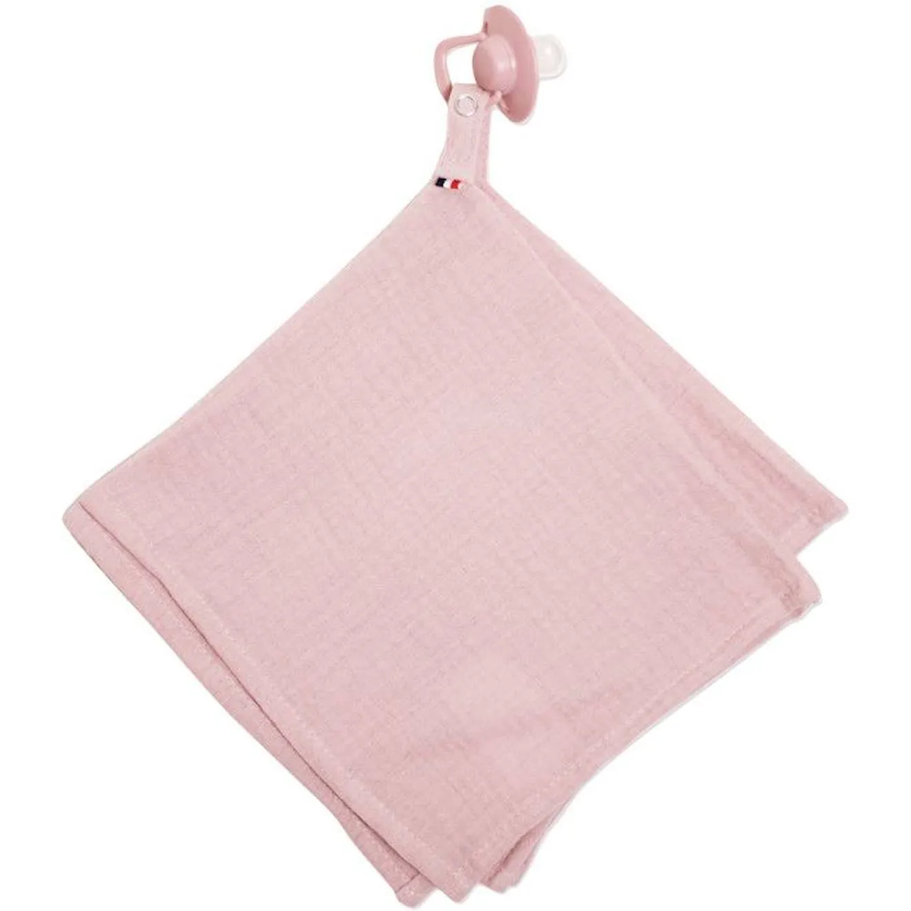 Doudou lange - SEVIRA KIDS - Jeanne Rose - Attache tétine - Gaze de coton rose - Sevira Kids