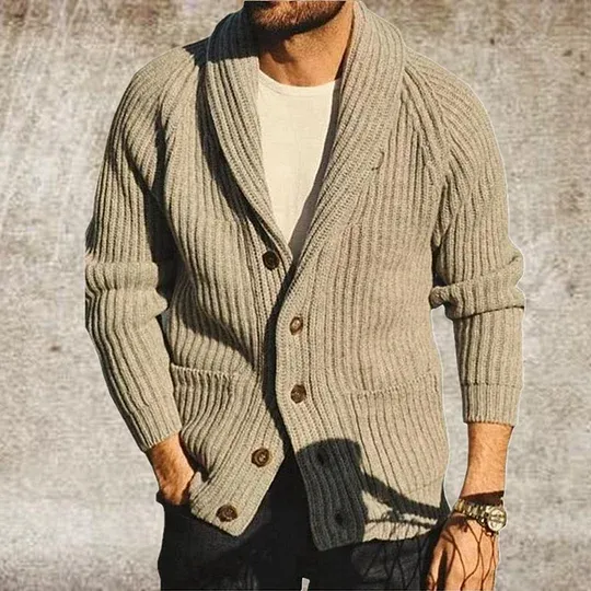 Gilet Homme à Col et Manches Longues