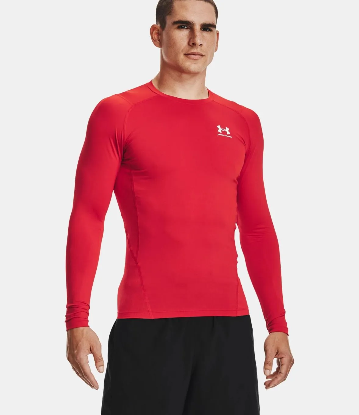 Haut à manches longues HeatGear® Armour pour homme - Rouge - Under Armour