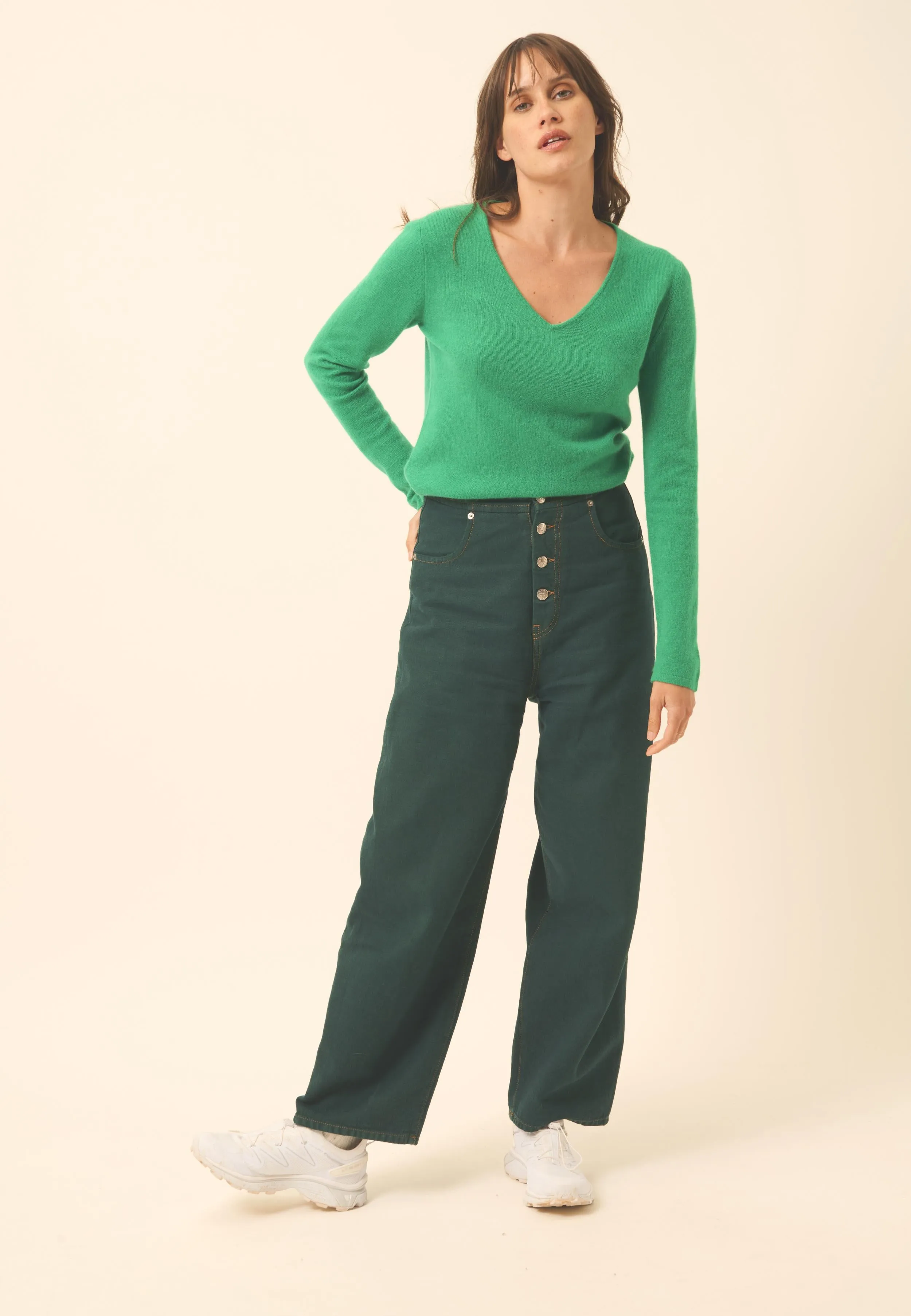 JOAN pull col v menthe