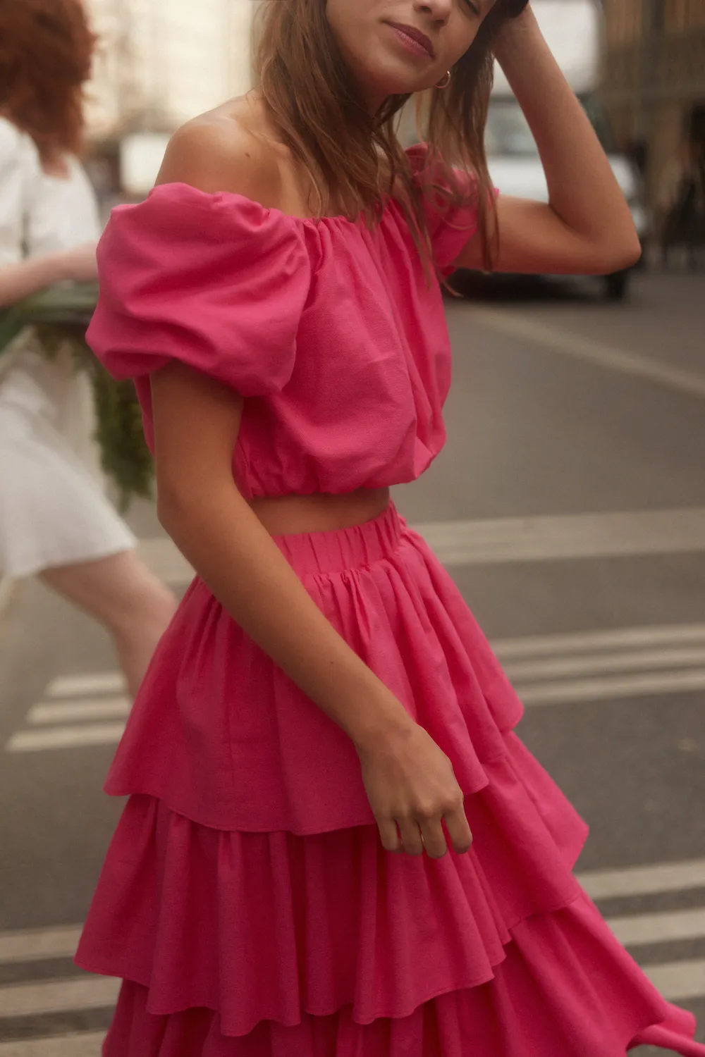 JUPE LEA COTON FUCHSIA