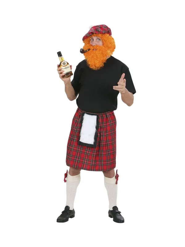 Kilt Traditionnel Rouge avec Bourse pour Hommes