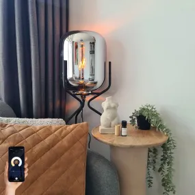 Lampadaire intelligent noir avec verre fumé WiFi A60 - Bliss