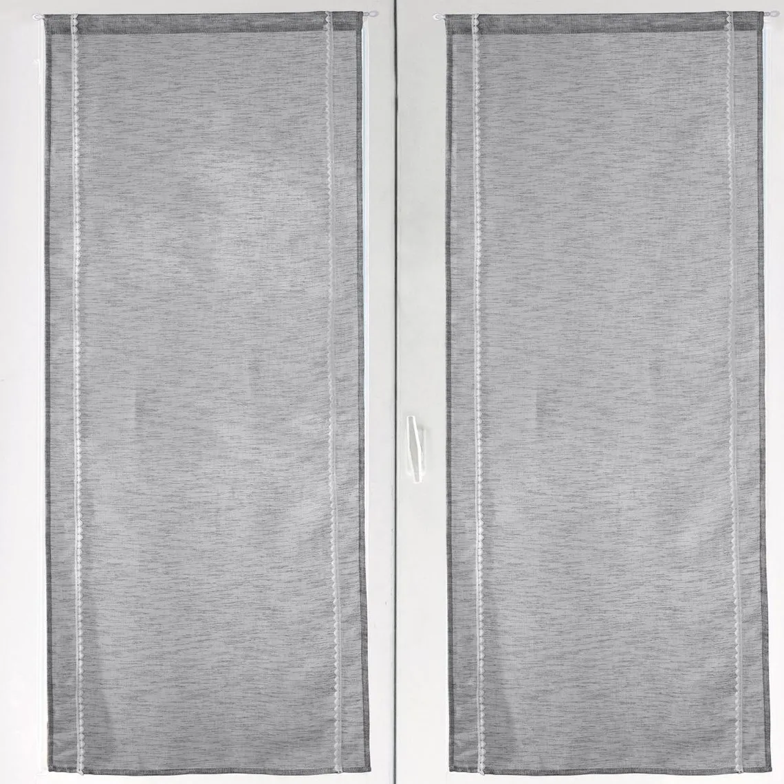 Lot de 2 voilages droits CERVAN gris | 3 Suisses