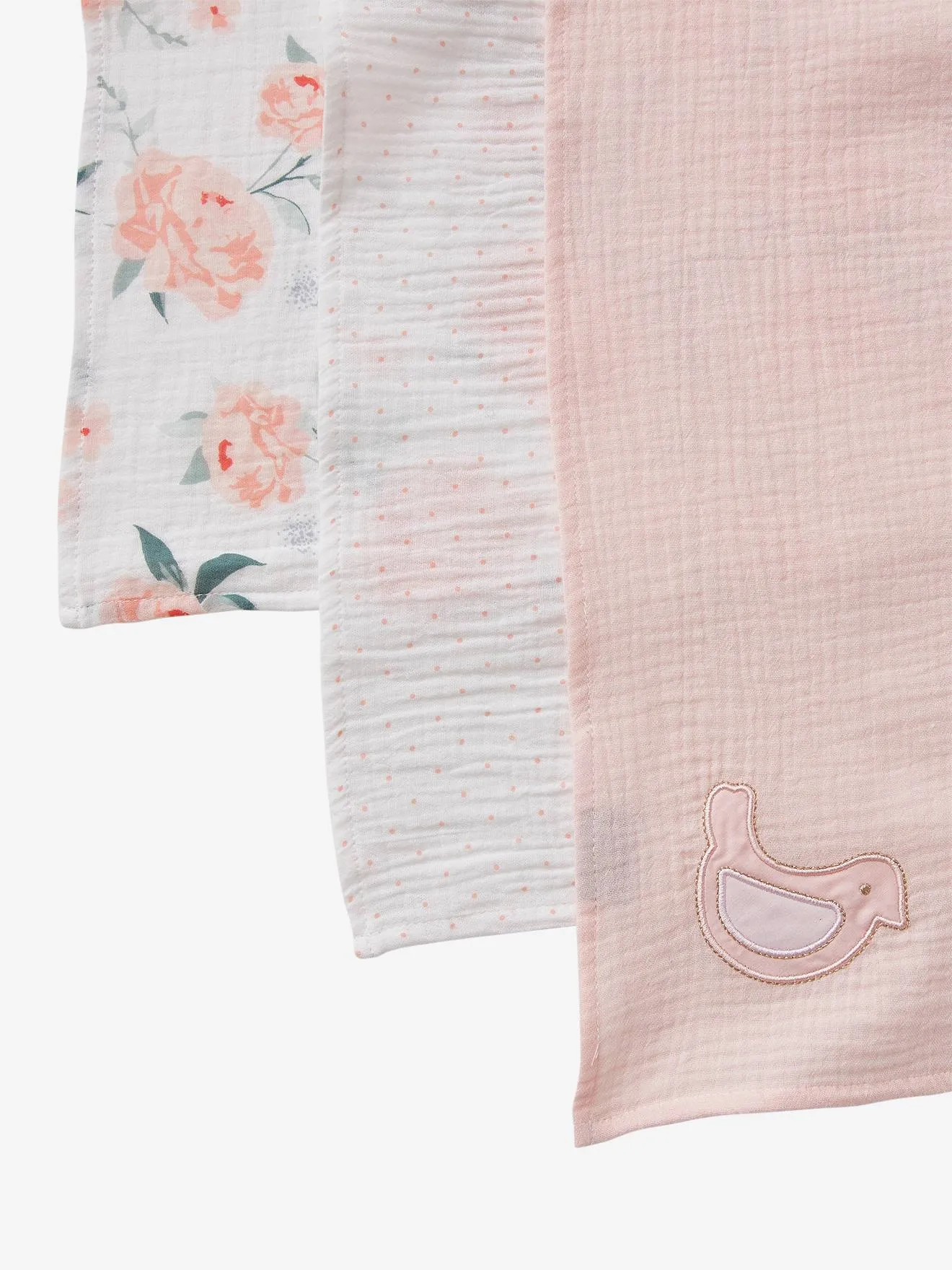Lot de 3 langes EAU DE ROSE rose - Vertbaudet