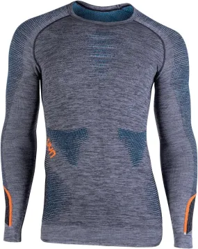 Maillot de Corps Uyn Men Ambityon L/S Melange Black Melange Atlantic Orange Shiny