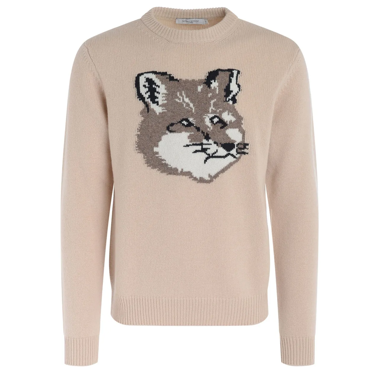 Maison Kitsuné Pull Fox Head beige 