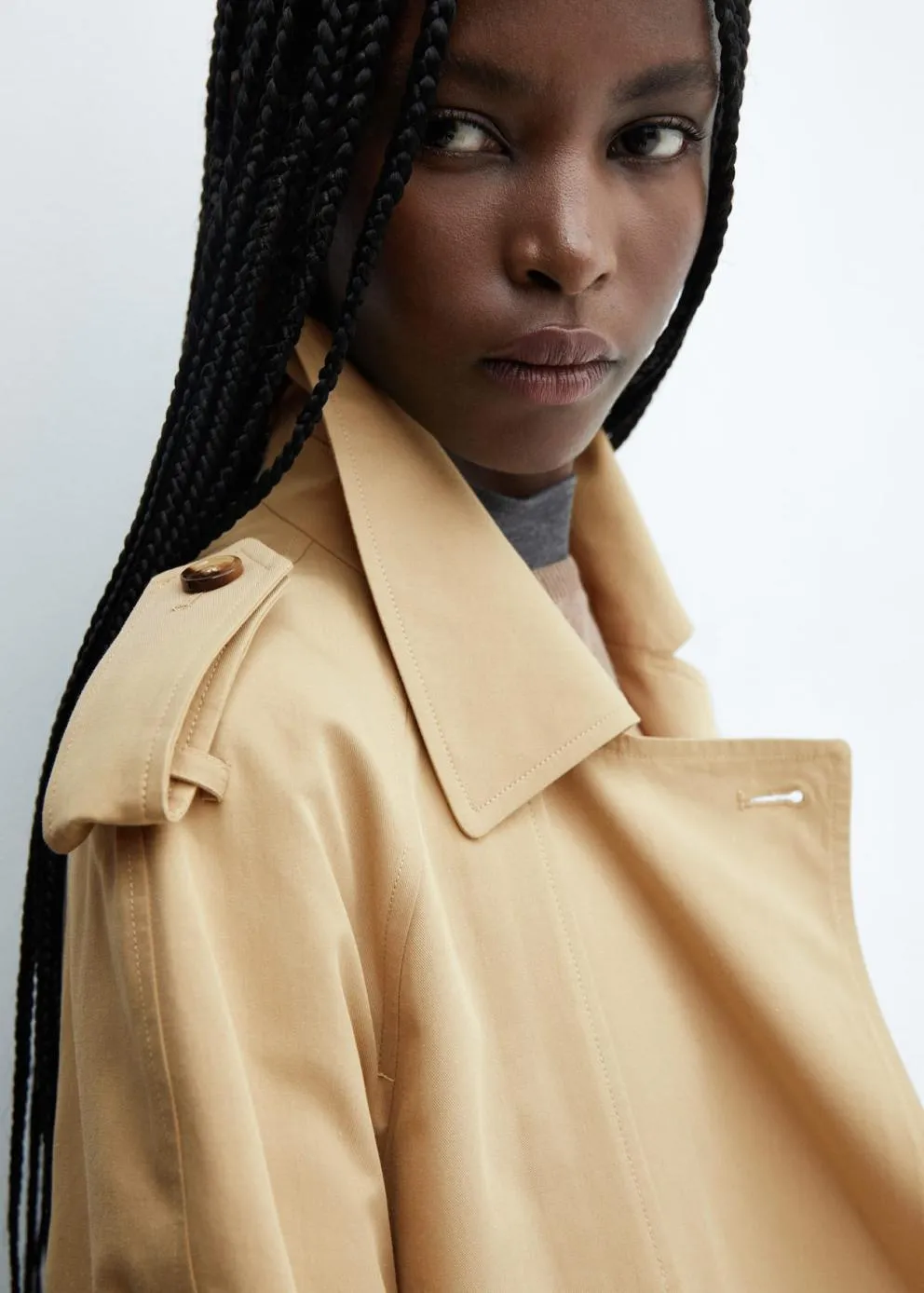 Manteau | Femme MANGO Trench Fluide Ceinture Marron Moyen