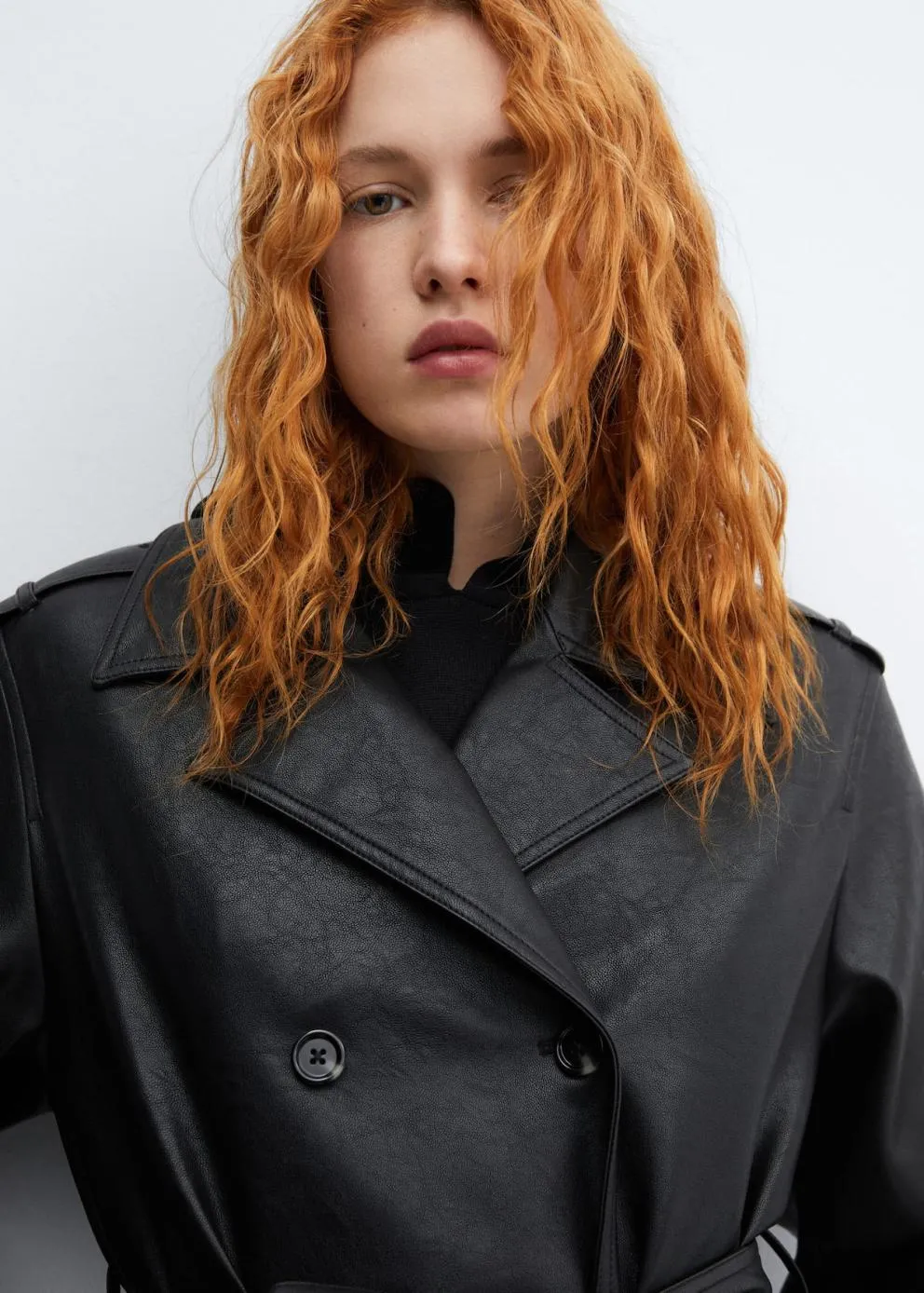 Manteau | Femme MANGO Trench Oversize Similicuir Noir