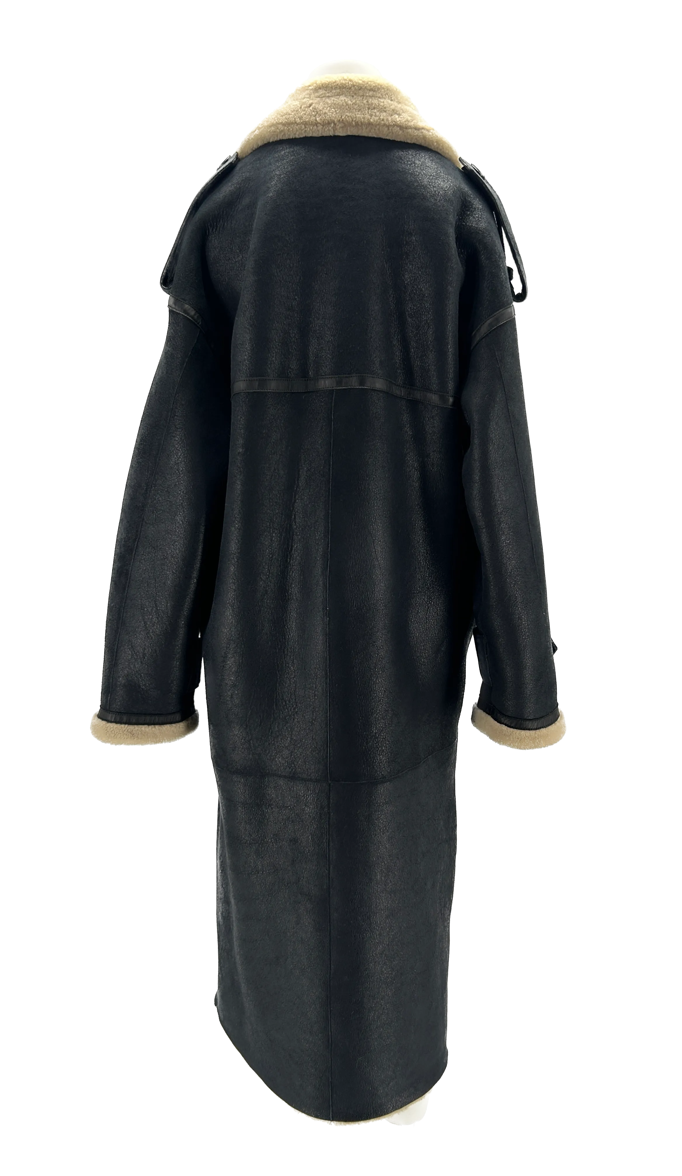 Manteau oversize en peau lainée