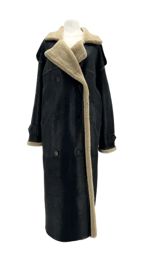Manteau oversize en peau lainée