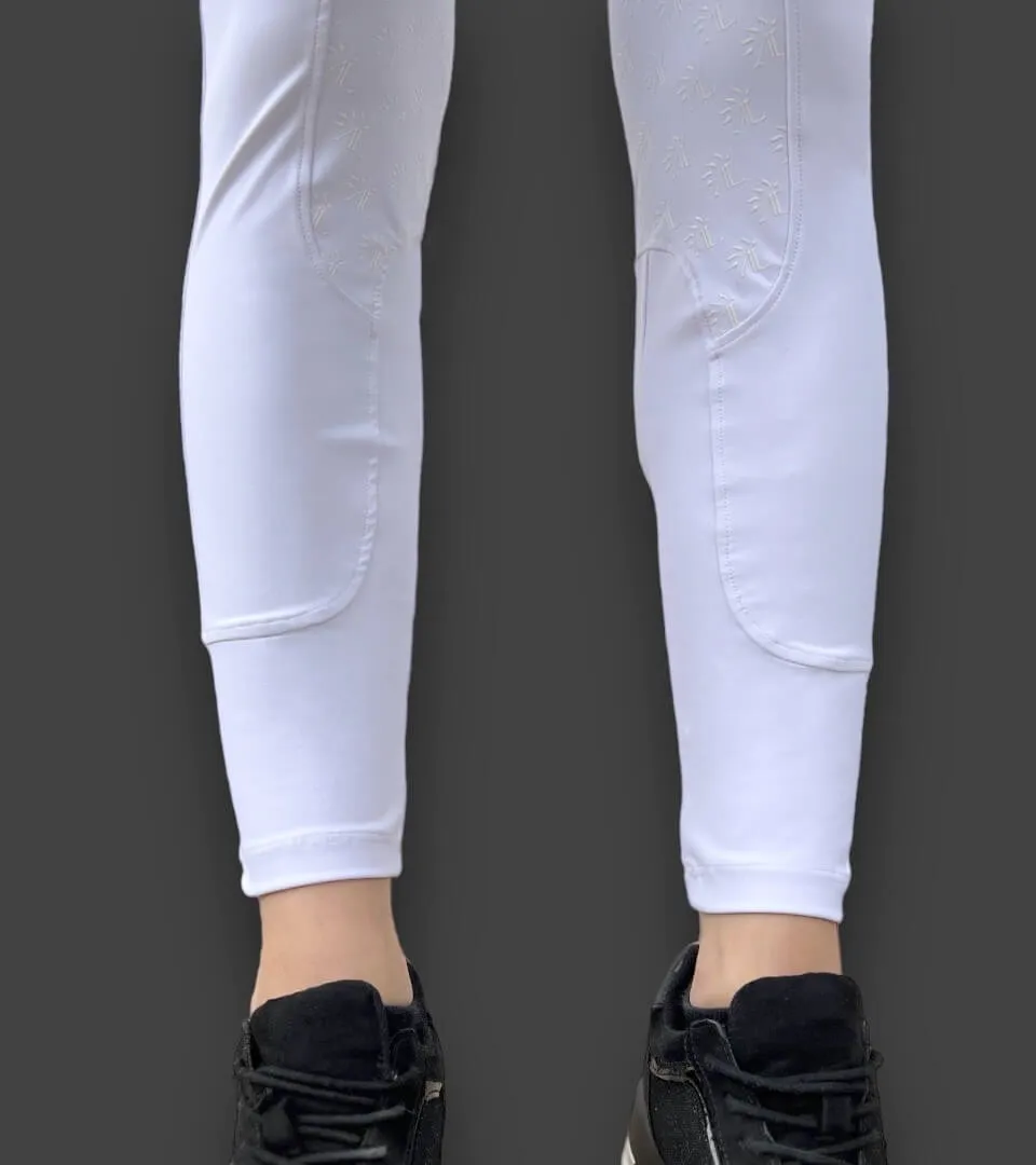 Pantalon d’équitation Full Grip One Name Blanc