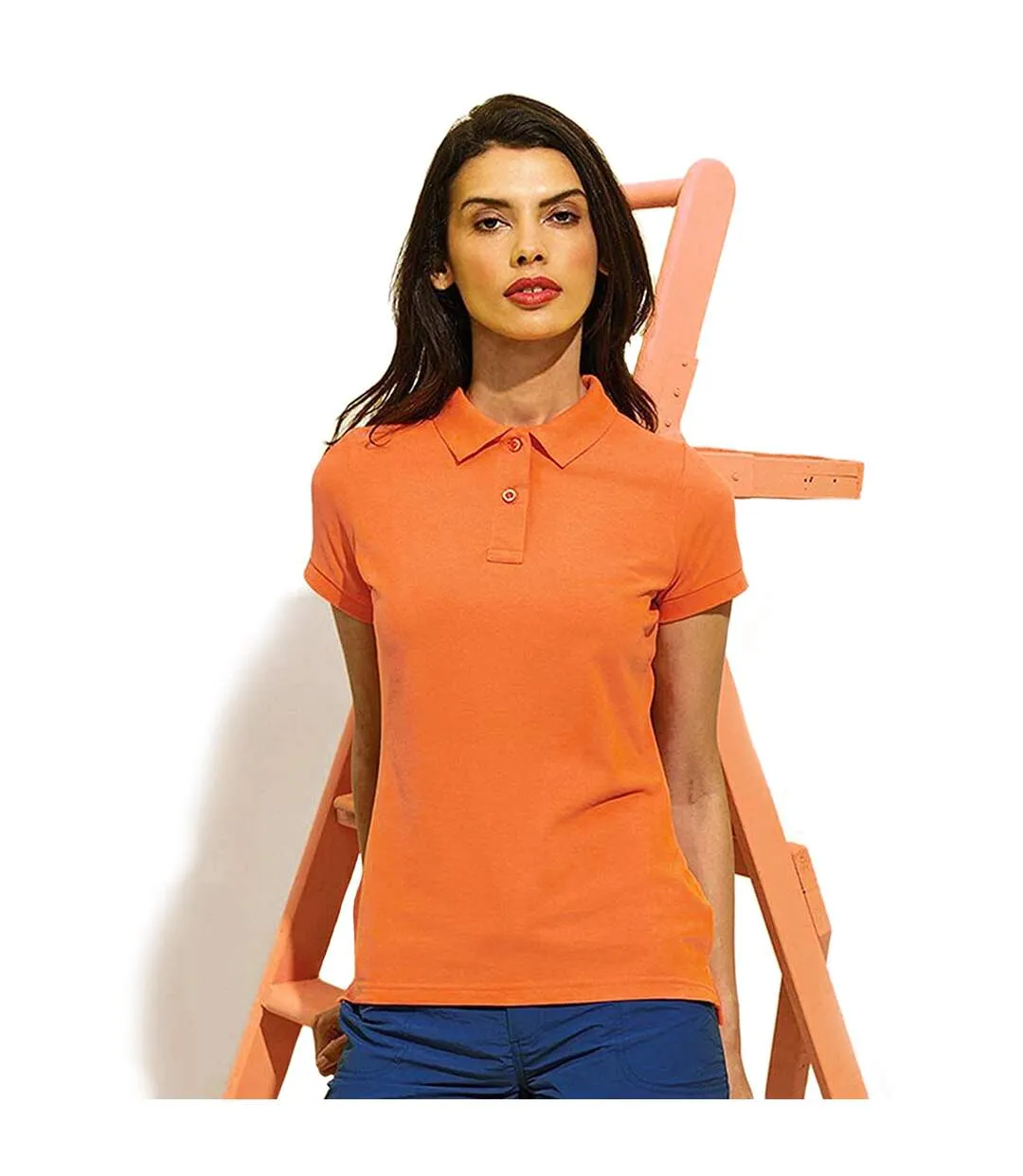 Polo manches courtes femme orange Asquith & Fox