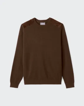 Pull col rond à inserts effet daim