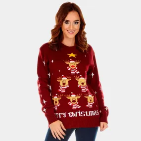 Pull de Nol pour Couple Grenat Rennes, Sapin de Nol et toiles