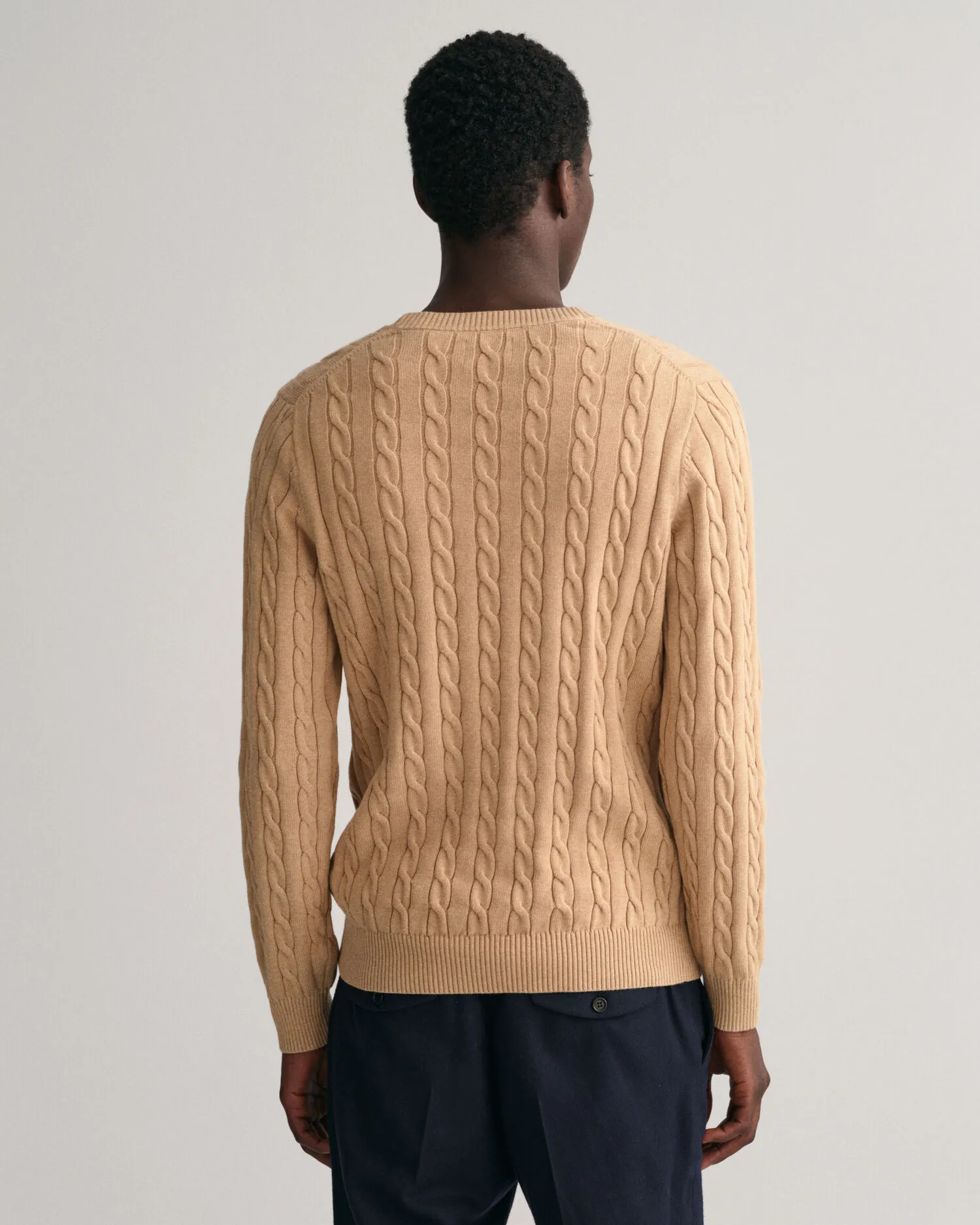 Pull ras du cou en maille de coton torsadée