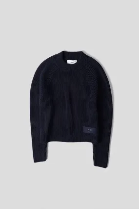 PULL TIQUETTE BLEU NUIT