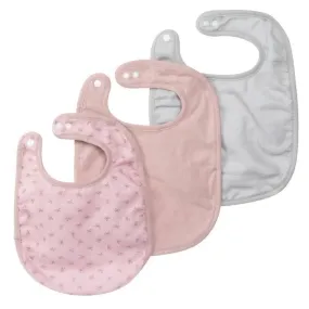 ROBA Set de 3 Bavoirs en Coton Bio "Lil Planet" - 23x30 cm - Certifié GOTS - Rose/mauve rose - Roba