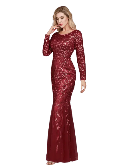 Robe De Soirée Chic Année 30 Bordeau