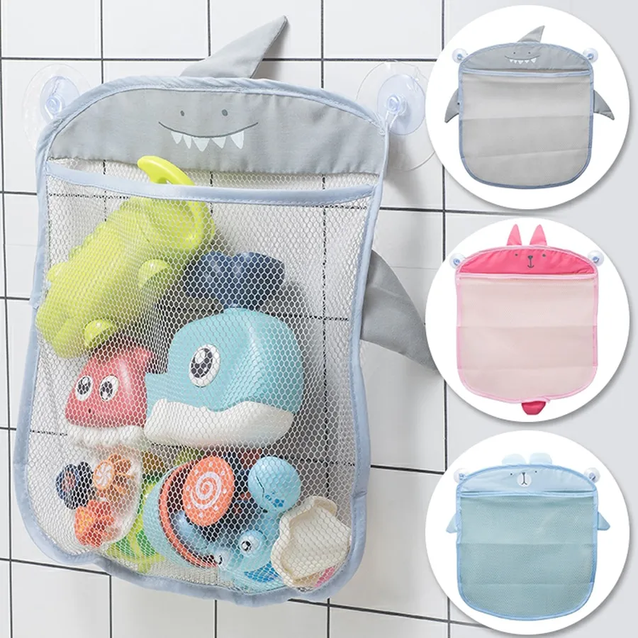 Sac de salle de bain en filet pour bébé, Design de ventouse, panier pour enfants, forme d'animal de dessin animé, filet de 