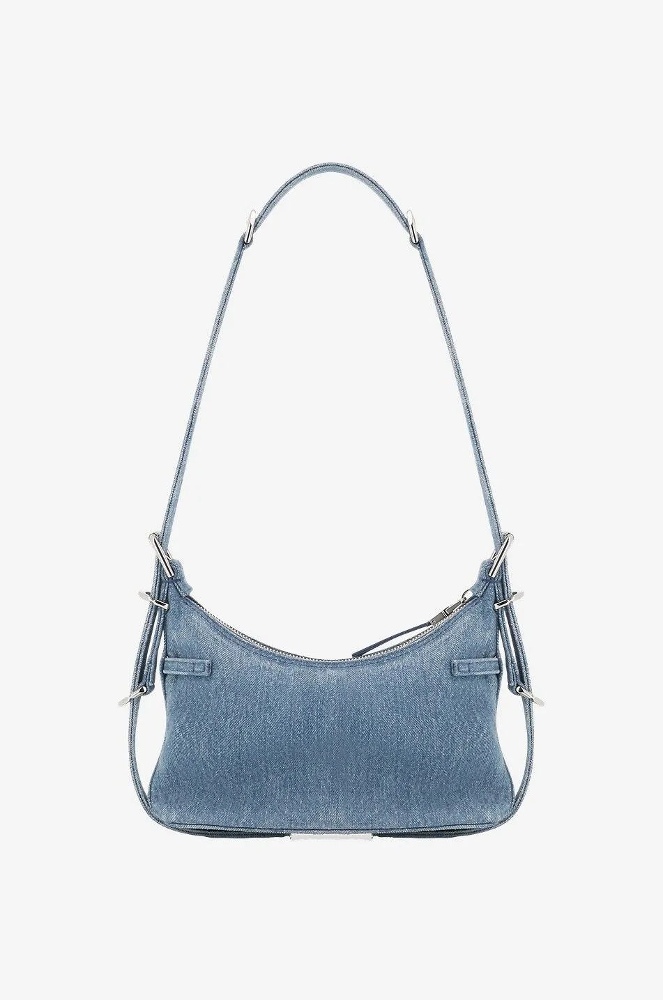 Sac porté épaule en denim vielli Voyou Mini