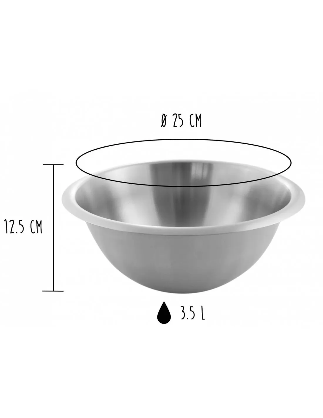 Saladier inox professionnel Matfer - Diamètre 25cm