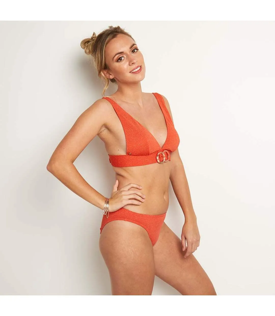 Slip de bain orange Amour