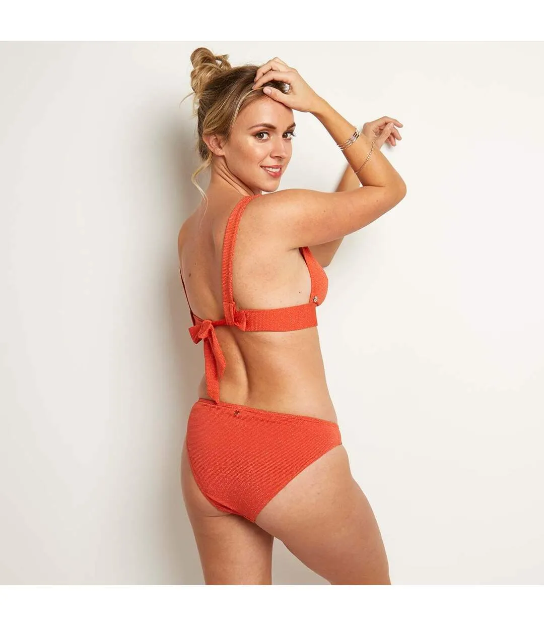 Slip de bain orange Amour