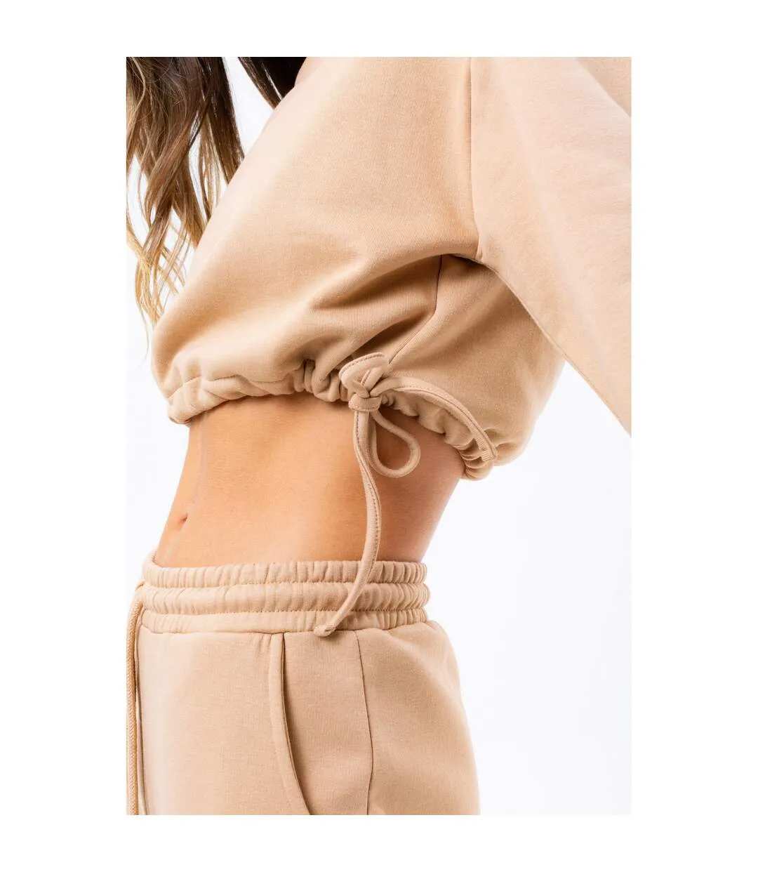 Sweat court femme beige Hype