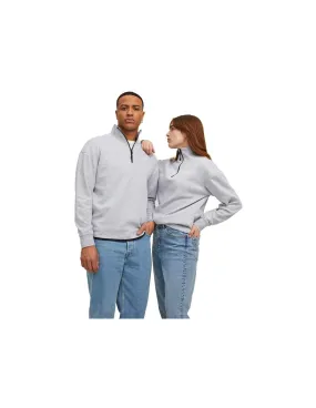 Sweat Homme Jack and Jones Jcoair Half Zip Light Grey Melange