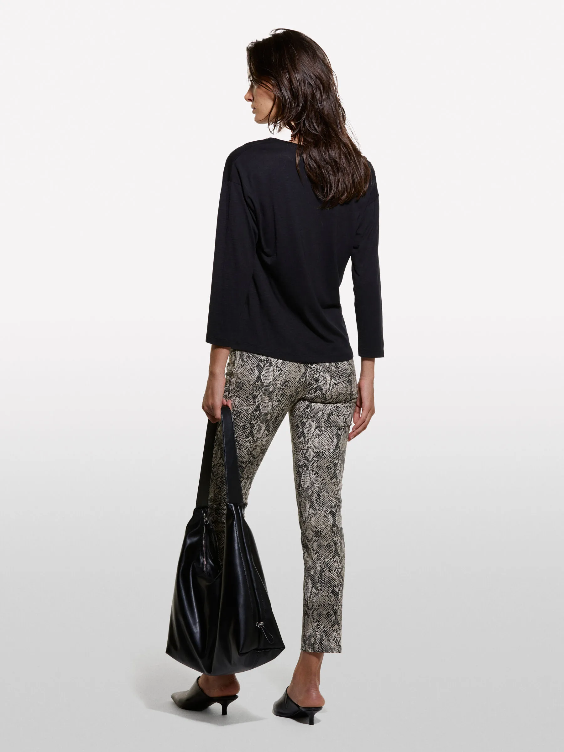 T-shirt froncé noir