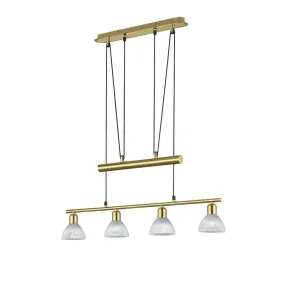 TRIO 371010408 Suspension intérieur laiton mat et albâtre LEVISTO